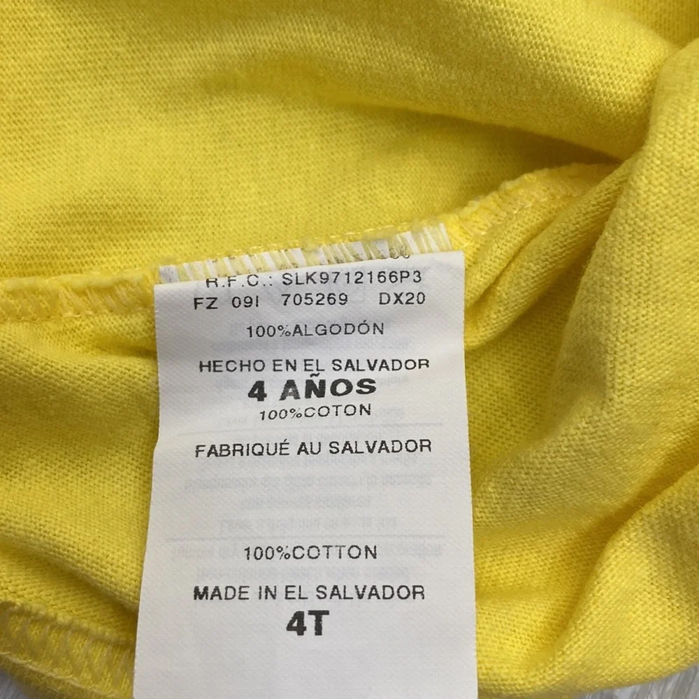 Hanes Kids Atlantic City Graphic Tee Yellow 4T Novelty Print - Picture 7 of 12